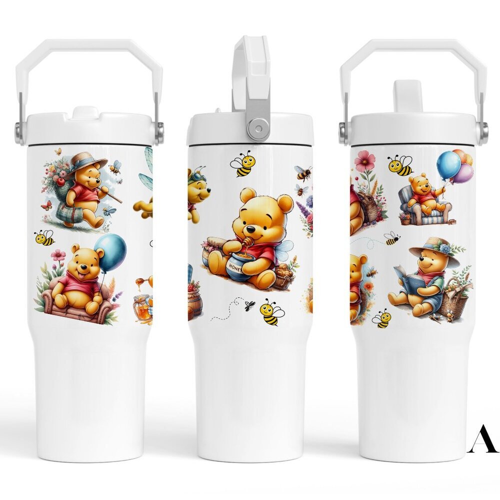 Disney Winnie the Pooh Tiger Piglet Eeyoredonkey 30oz Tumbler Flip Straw Birthda